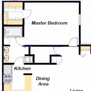 Casas lindas one bedroom apartment 1A - Ocotillo - FloorPlan